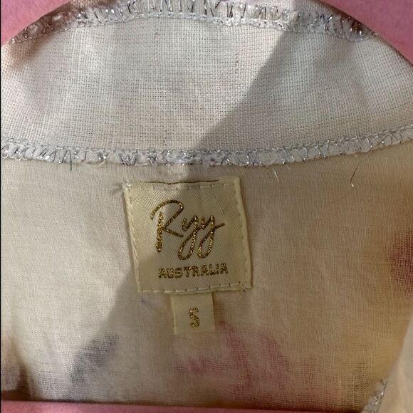 RYY Embroidered Cream Jacket with Blue Accents *SIZE: S - Picture 3 of 7